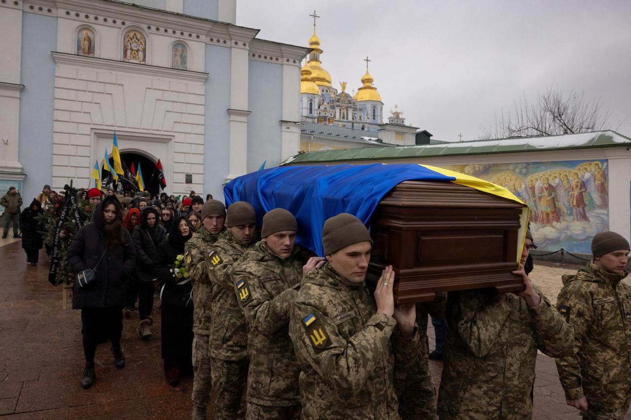 Funeral of Ukrainian poet and serviceman Maksym Kryvtsov who was killed in action fighing against Russia’s invasion of Ukraine