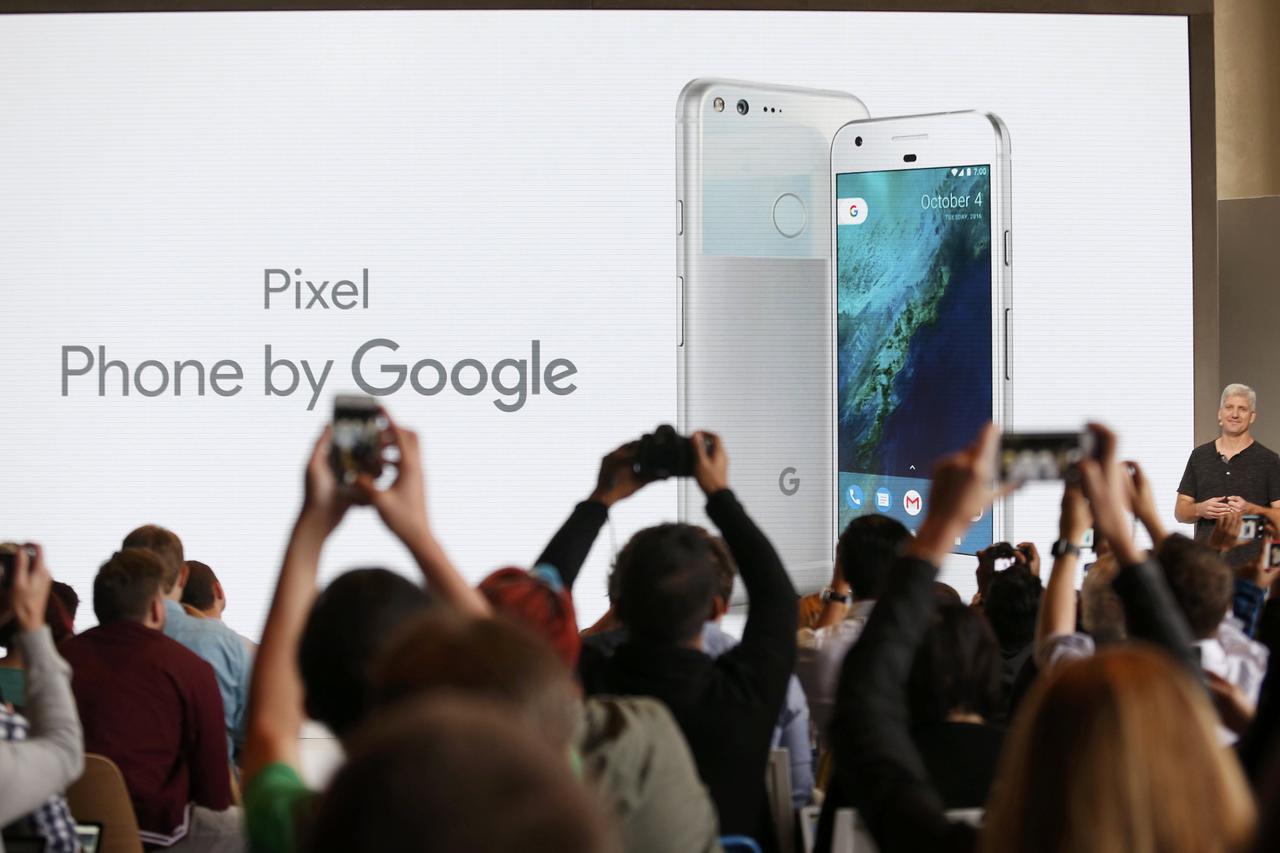 Rick Osterloh, SVP Hardware at Google, introduces the Pixel Phone by Google during the presentation of new Google hardware in San Francisco, California, U.S. October 4, 2016.   REUTERS/Beck Diefenbach