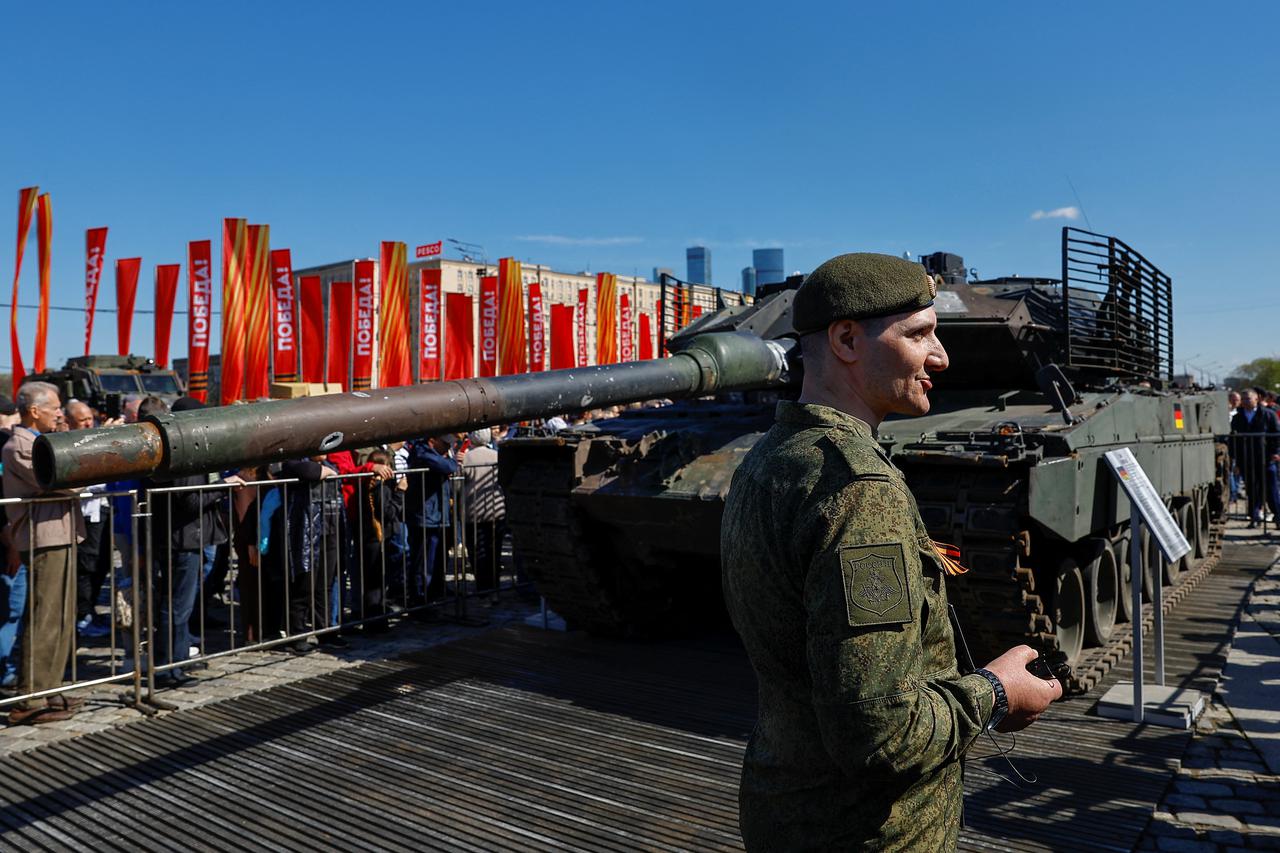Military hardware captured from Ukrainian forces put on display in Moscow