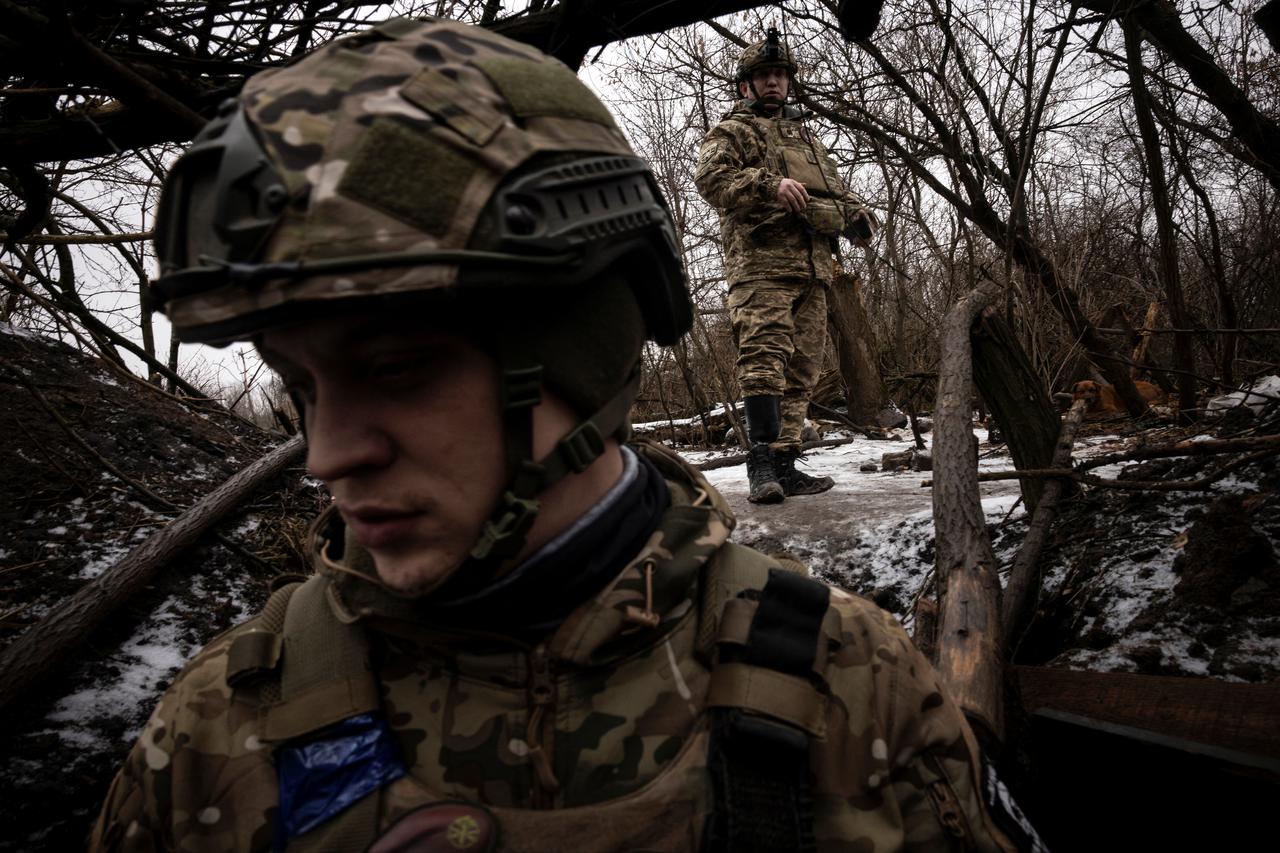 Odin a commander in the 28th Separate Mechanized Brigade talks to a subordinate in Donetsk