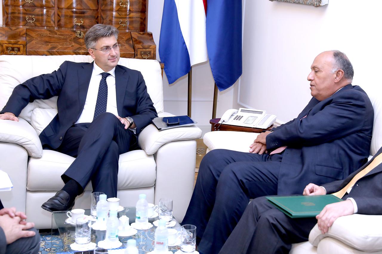 Plenković primio u Banskim dvorima ministra vanjskih poslova Egipta Sameha Shoukrya
