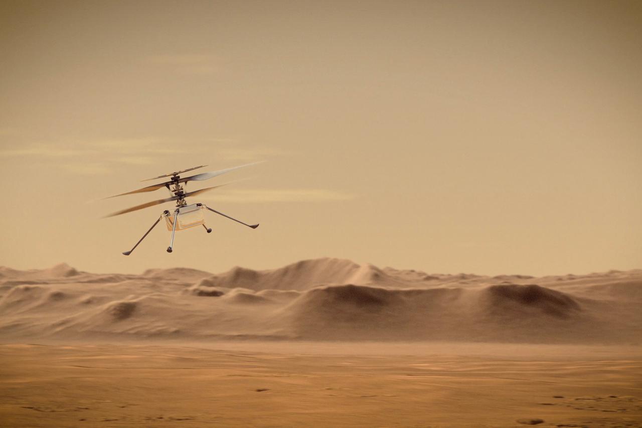 FILE PHOTO: Ingenuity Mars Helicopter flies over Mars