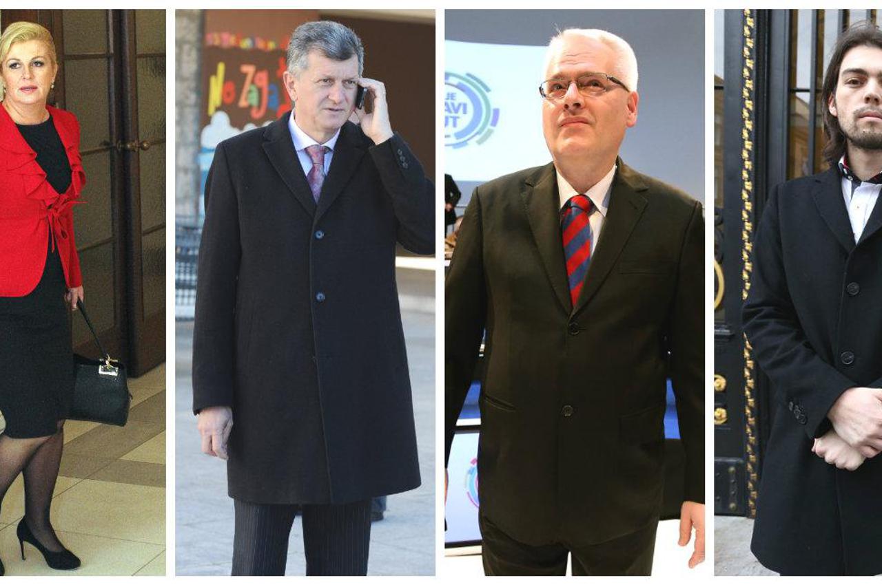 kolaž kandidati - Josipović, Kitarović, Kujundžić, Sinčić