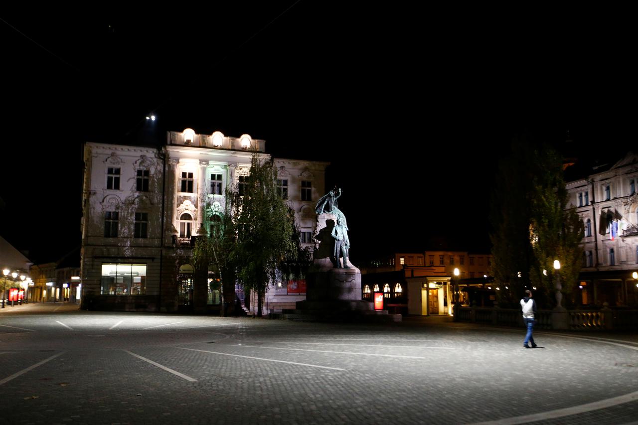 Slovenia starts a nightly curfew from 9 p.m. to 6 a.m as to curb the rising of the coronavirus disease (COVID-19) cases in the country, in Ljubljana