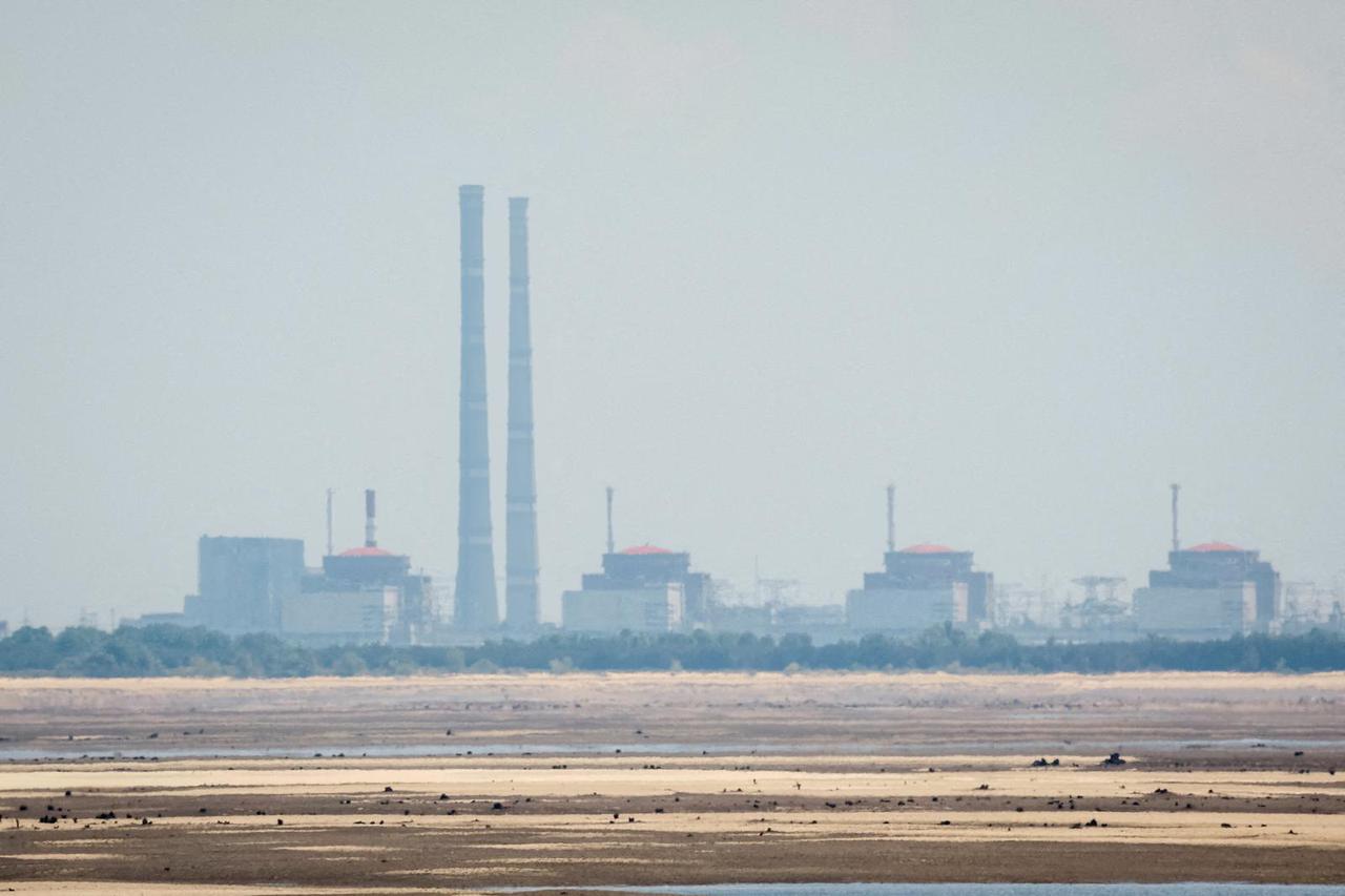 FILE PHOTO: View of Zaporizhzhia Nuclear Power Plant from the bank of Kakhovka Reservoir in Nikopol