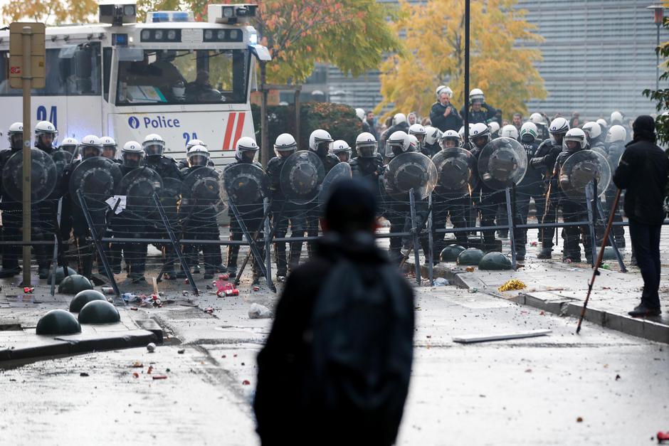 Demonstration against COVID-19 measures near the European Commission in Brussels