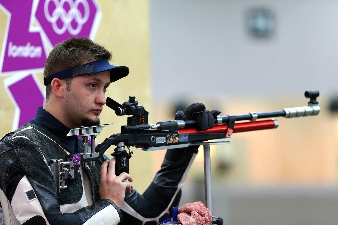 29.07.2012., London - Ljetne Olimpijske igre 2012. Zracna puska 10 metara - kvalifikacije. Petar Gorsa. Photo: Sanjin Strukic/PIXSELL