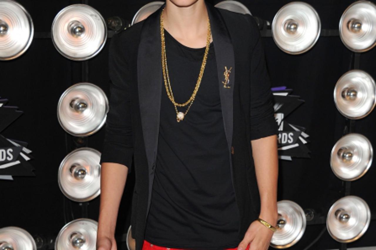 'Justin Bieber arriving at the 2011 MTV Video Music Awards held at the Nokia Theatre, California Photo: Press Association/Pixsell'