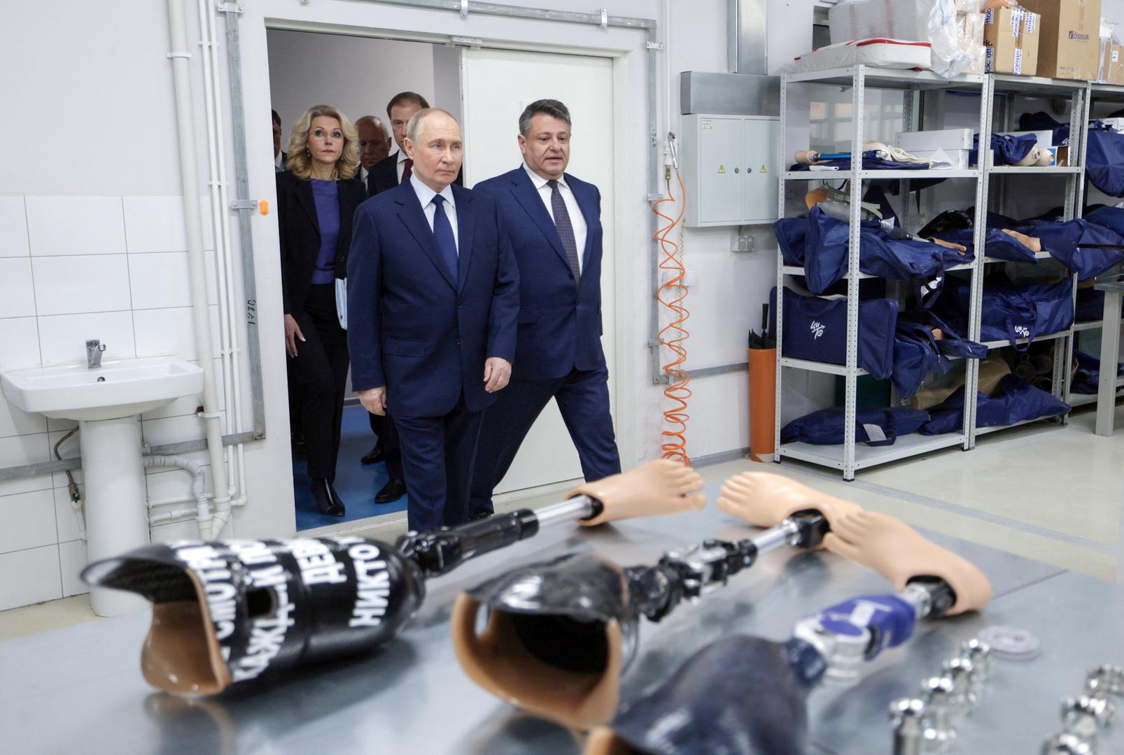 Russian President Vladimir Putin visits the National medical research centre for traumatology and orthopedics on International Day of Persons with Disabilities in Moscow, Russia, December 3, 2024. Sputnik/Gavriil Grigorov/Kremlin via REUTERS ATTENTION EDITORS - THIS IMAGE WAS PROVIDED BY A THIRD PARTY. Photo: Gavriil Grigorov/REUTERS