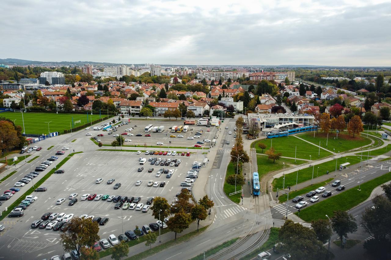 Fotografije iz zraka okretišta tramvaja na Borongaju