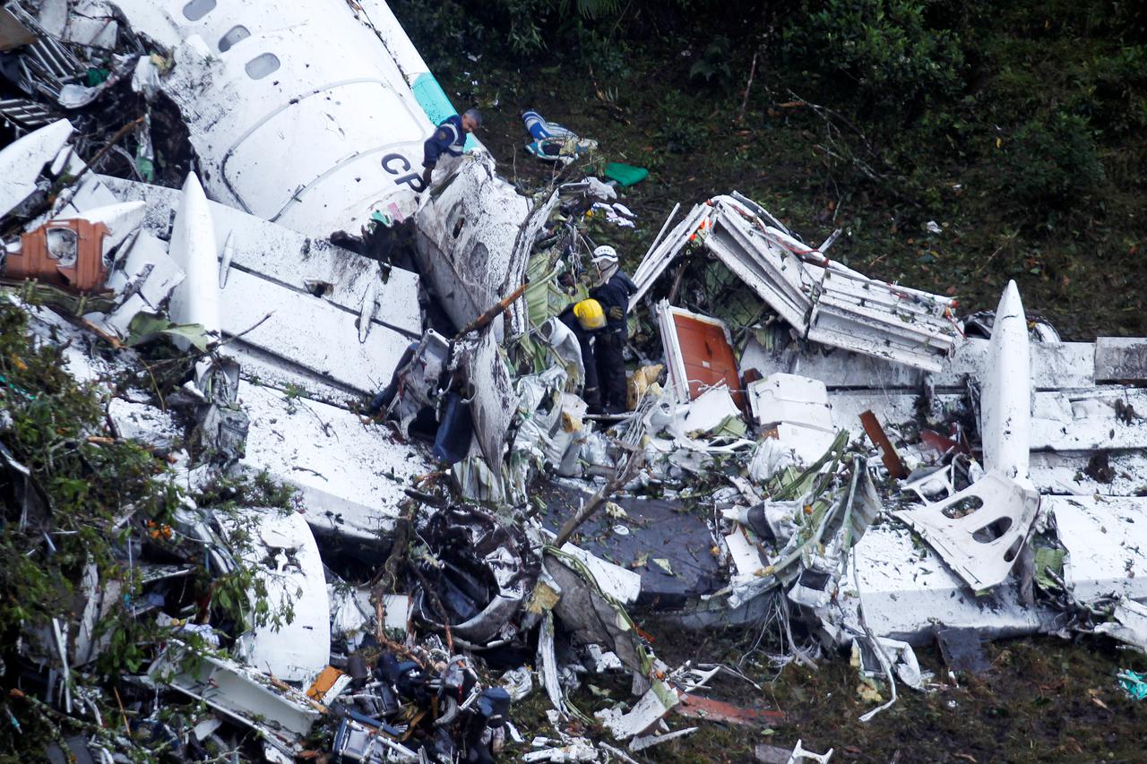 Chapecoense, pad zrakoplova, kolumbija