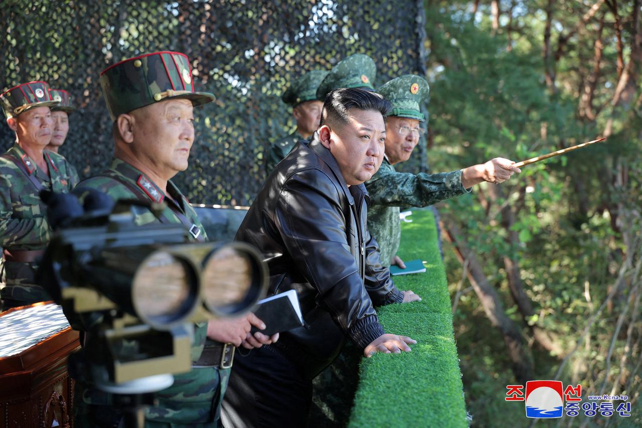 North Korean leader Kim Jong Un visits the training base of the special operations armed force of North Korea's army