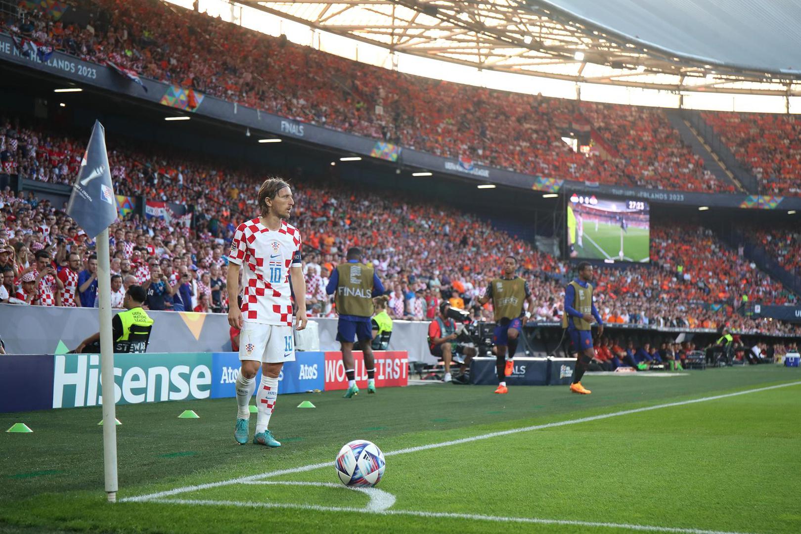 14.06.2023., stadion Feyenoord "De Kuip", Rotterdam, Nizozemska - UEFA Liga Nacija, polufinale, Nizozemska - Hrvatska. Luka Modric Photo: Luka Stanzl/PIXSELL