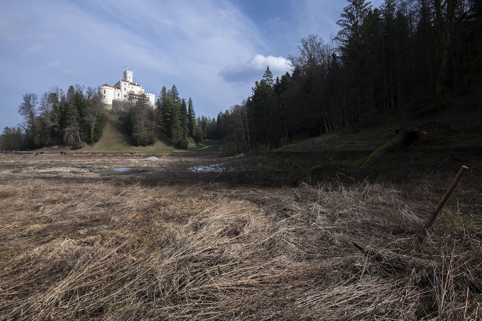 24.02.2023., Trakoscan- Stoje radovi na izmuljivanju jezera Trakoscan. Photo: Vjeran Zganec Rogulja/PIXSELL