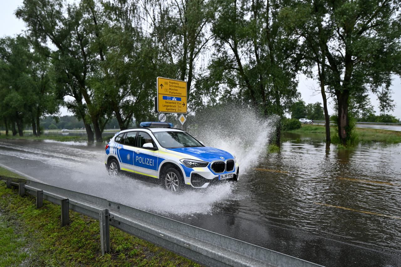 Aftermath of severe flooding, in Reichertshofen