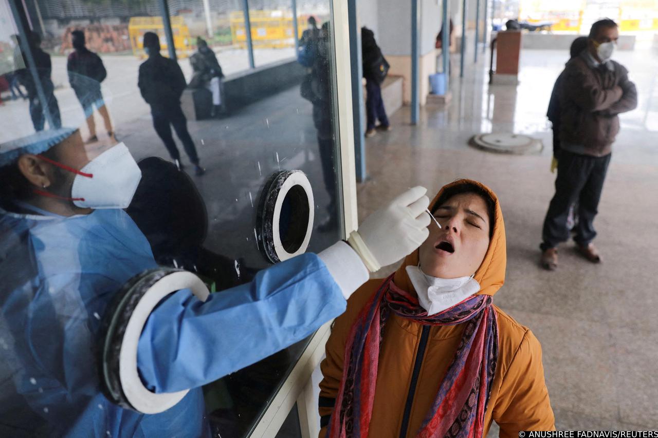 FILE PHOTO: COVID-19 testing inside a hospital in New Delhi