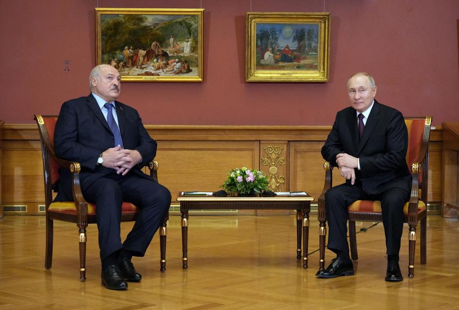 Russian President Vladimir Putin meets with Belarusian President Alexander Lukashenko in Saint Petersburg