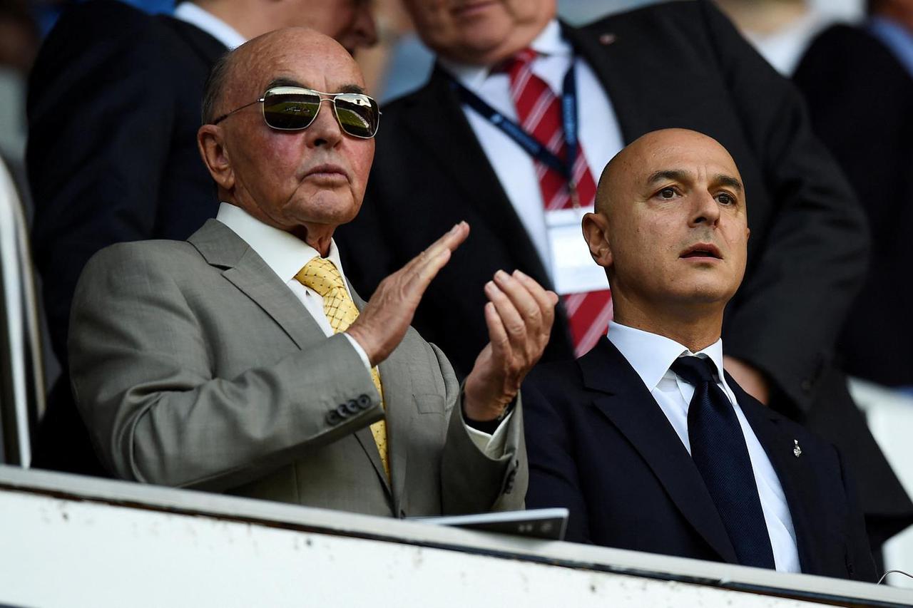 FILE PHOTO: Tottenham Hotspur owner Joe Lewis (L) and chairman Daniel Levy in the stands