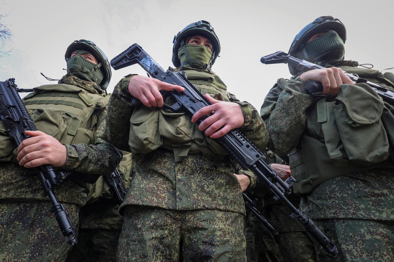 Memorial to Russian service members killed during Russia-Ukraine conflict, in Yevpatoriya