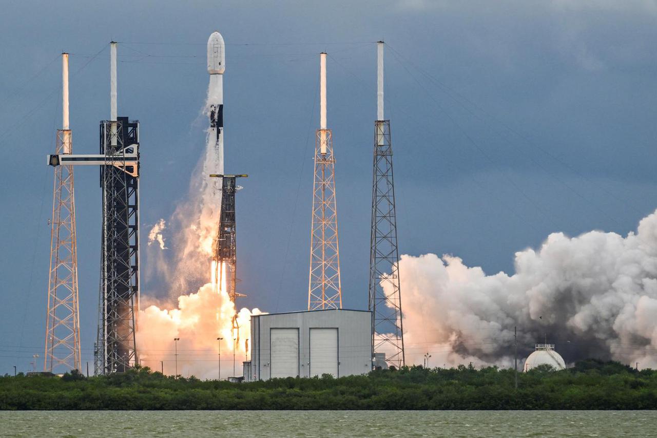 A SpaceX Falcon 9 rocket lifts off from launch complex-40 carrying the European Space Agency Hera spacecraft on a mission to the asteroid Dimorphos, in Cape Canaveral