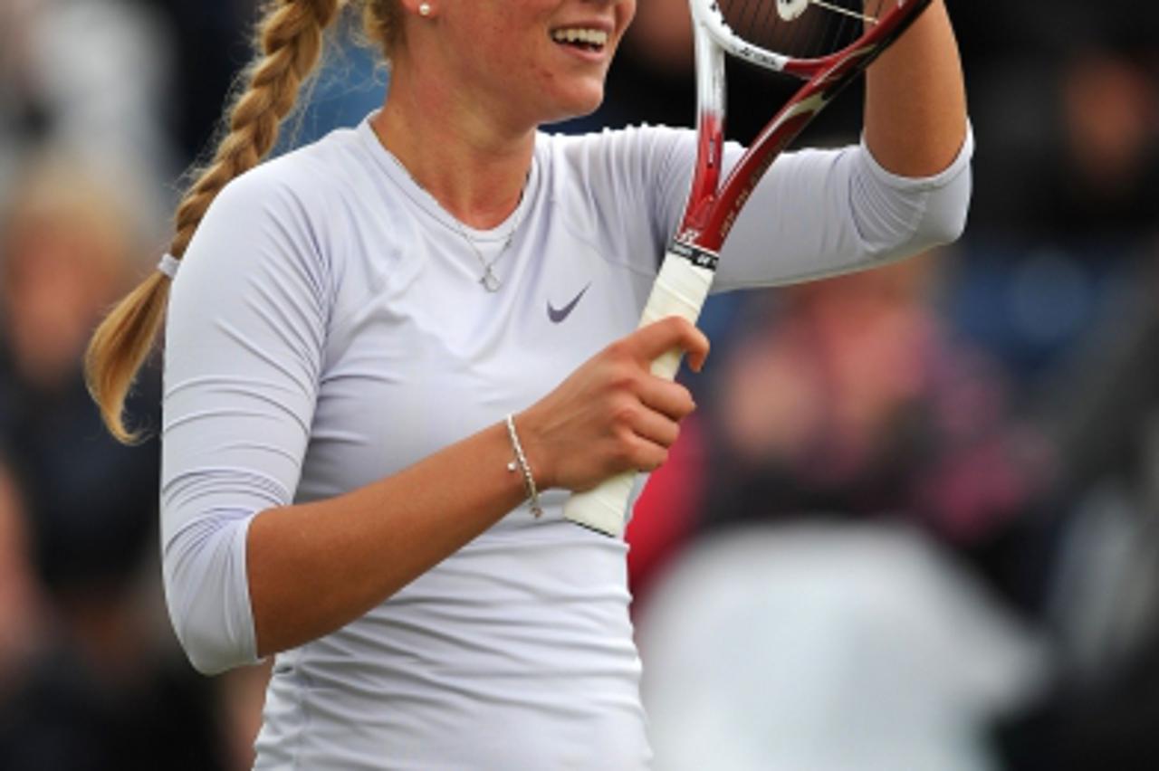 'Donna Vekic celebrates after her semi final victory over Magdalena Rybarikova during the AEGON Classic at Edgbaston Priory, Birmingham.Photo: Press Association/PIXSELL'