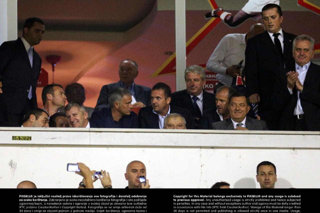 '06.09.2013., Stadion Crvena zvezda, Beograd - Kvalifikacijska nogometna utakmica za Svjetsko prvenstvo 2014. u Brazilu, skupina A, Srbija - Hrvatska. Jose Mourinho, Predrag Mijatovic, Davor Suker,  P