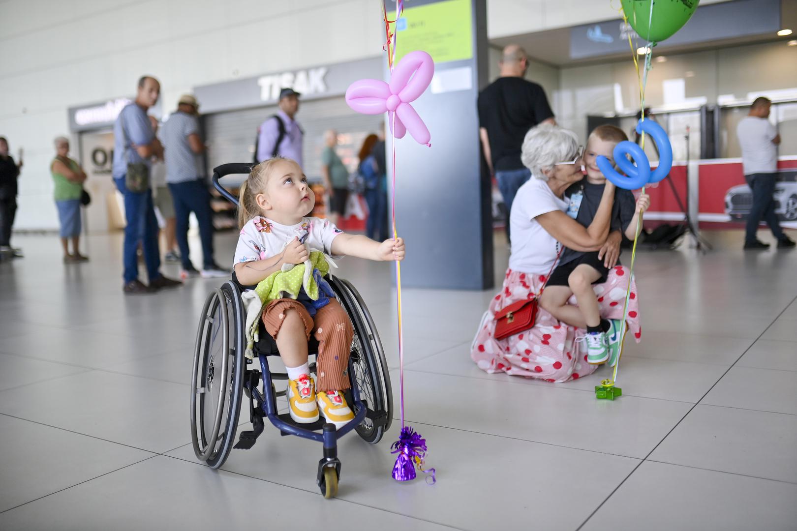 09.09.2023., Zagreb -  Lava Petrusic vratila se sa ljecenja spinalne misicne atrofije na kojem je bila u SAD-u. Photo: Igor Soban/PIXSELL