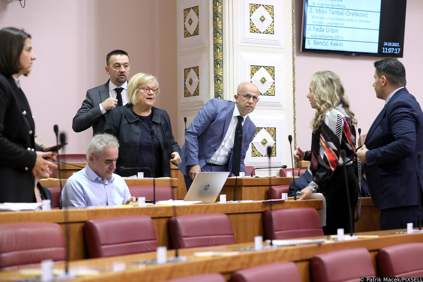 24.10.2023., Zagreb - Premijer Andrej Plenkovic dosao je u Sabor i u nastavku sjednice podnosi godisnje izvjesce Vlade Republike Hrvatske.   Photo: Patrik Macek/PIXSELL