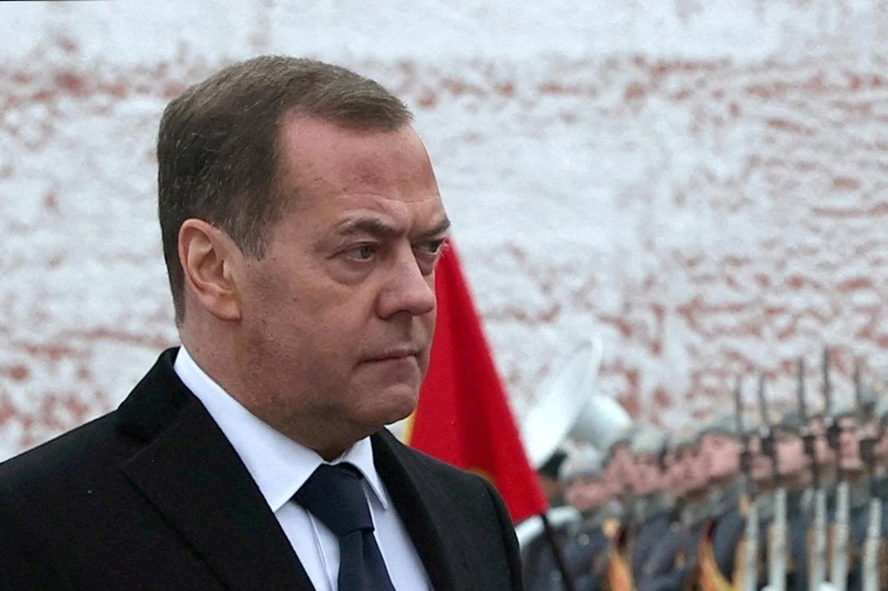 FILE PHOTO: Russia's Deputy head of the Security Council Medvedev marks Army Day