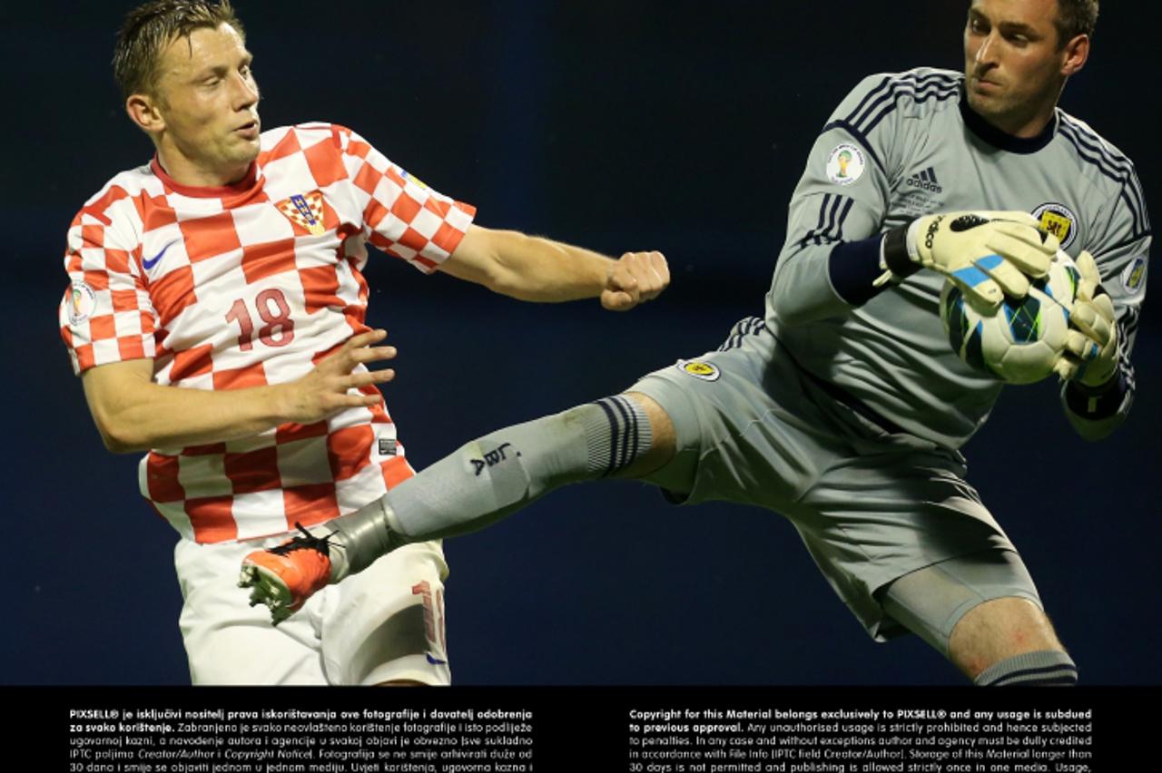 '07.06.2013., stadion u Maksimiru, Zagreb - Kvalifikacijska nogometna utakmica izmedju Hrvatske i Skotske za Svjetsko nogometno prvenstvo u Brazilu 2014. godine.  Photo: Slavko Midzor/PIXSELL'