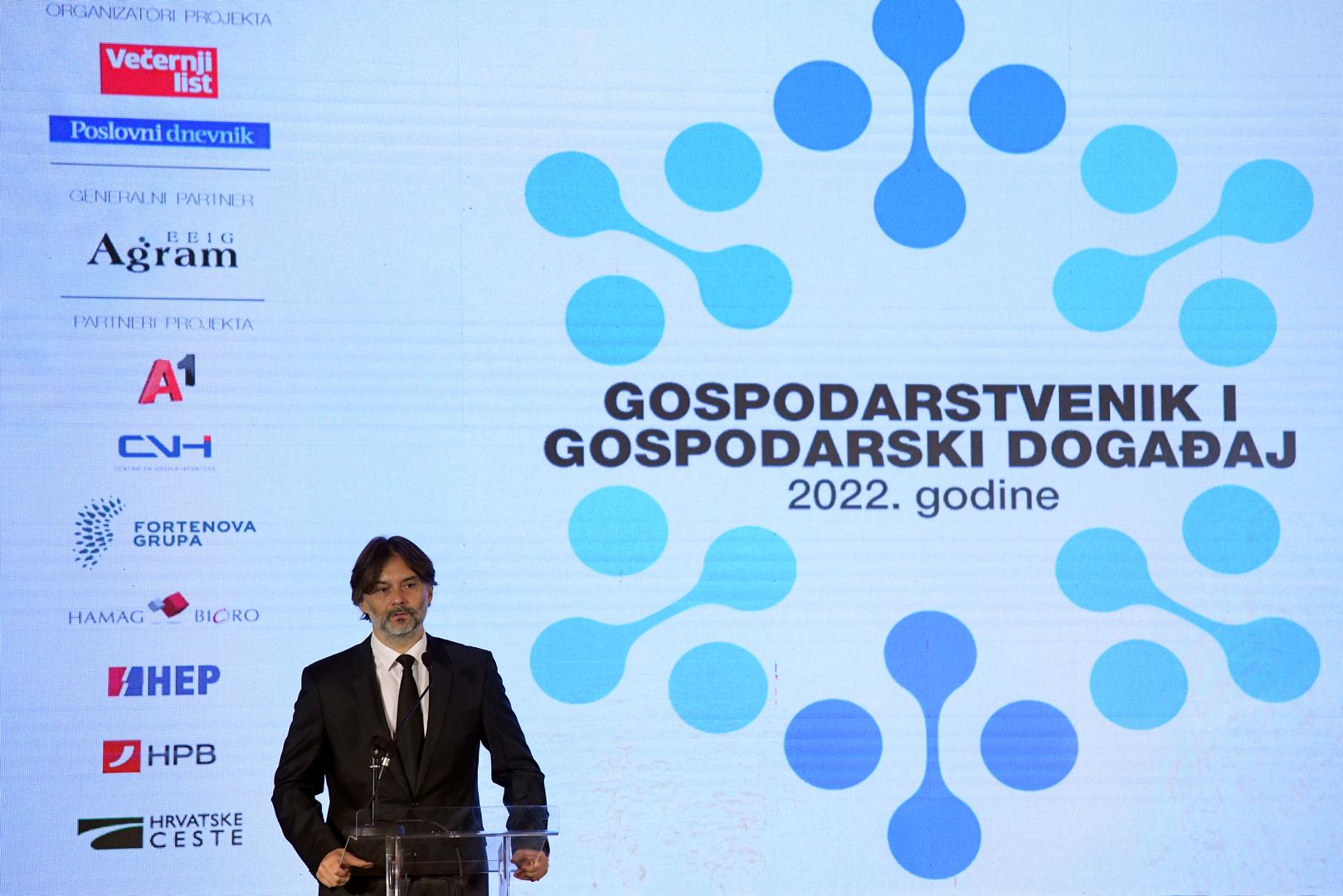 05.12.2022., Zagreb -  Proglasenje najboljeg gospodarstvenika i gospodarskog dogadjaja u 2022. godini po izboru strucog zirija Vecernjeg lista.  Photo: Josip Regovic/PIXSELL