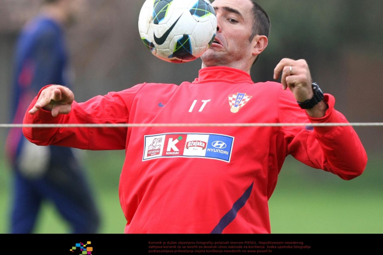 '14.10.2012., Osijek - Na pomocnom terenu stadiona Gradski vrt hrvatska nogometna reprezentacija odradila je trening uoci utakmice s Walesom. Igor Tudor. Photo: Davor Javorovic/PIXSELL'