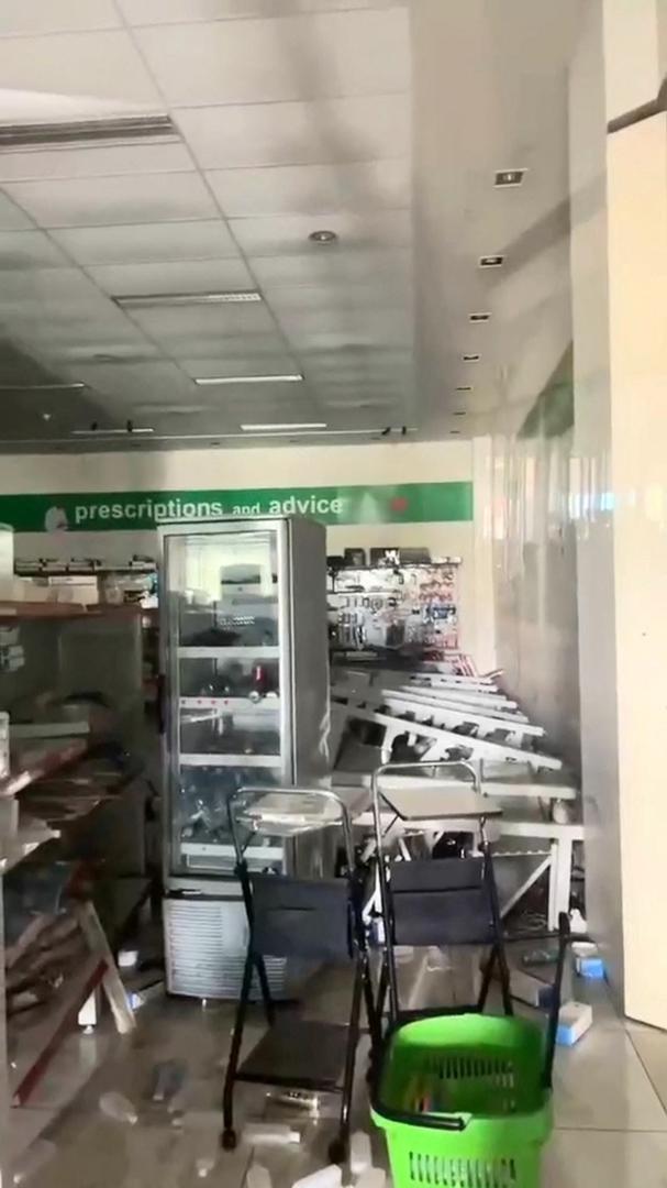 Goods lie scattered across the floor following a strong earthquake in Port Vila, Vanuatu, December 17, 2024 in this screengrab obtained from a social media video. Tana Plaza Pharmacy/via REUTERS  THIS IMAGE HAS BEEN SUPPLIED BY A THIRD PARTY. MANDATORY CREDIT. NO RESALES. NO ARCHIVES. Photo: Tana Plaza Pharmacy/REUTERS