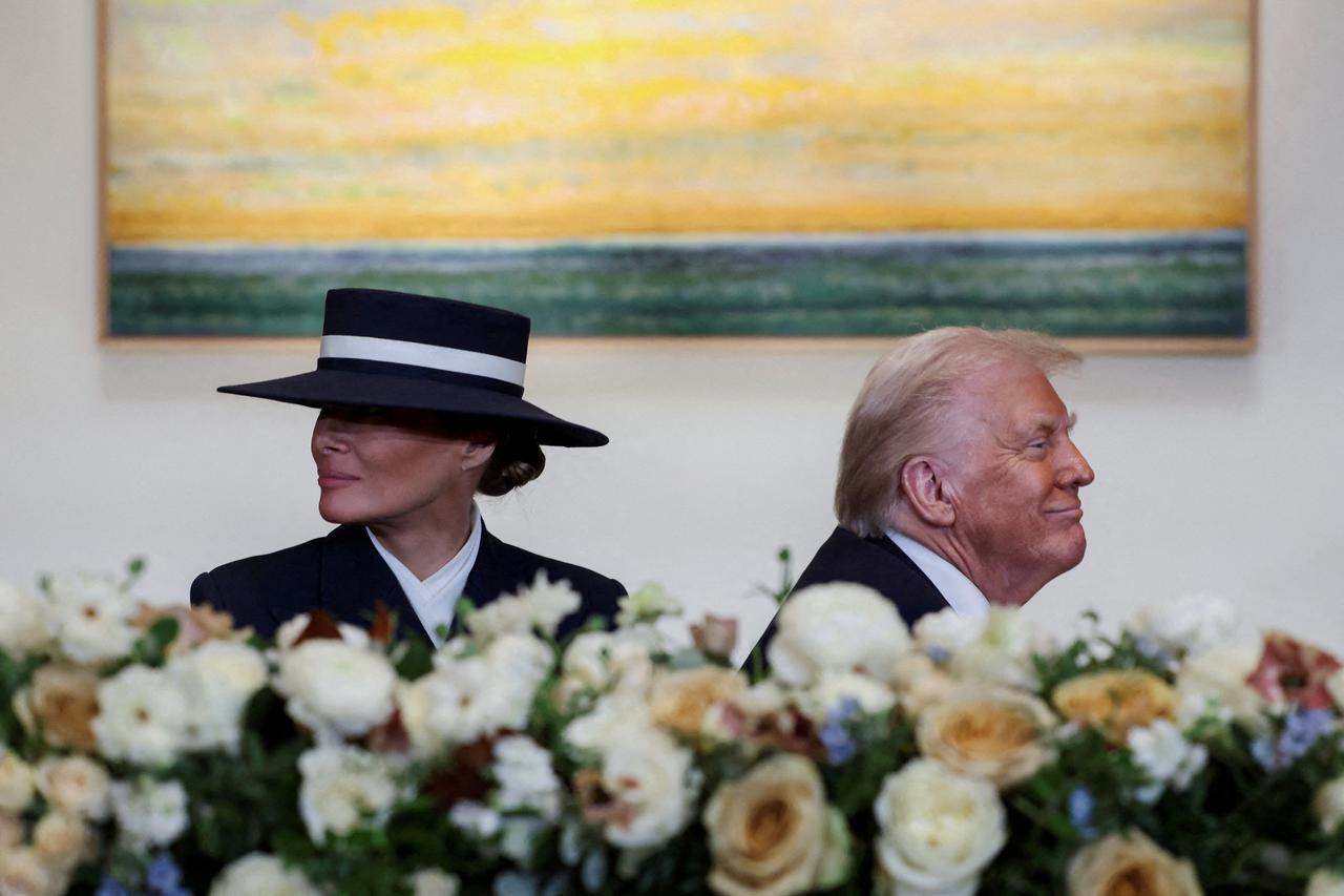 The U.S. President Donald Trump and the U.S. first lady Melania Trump