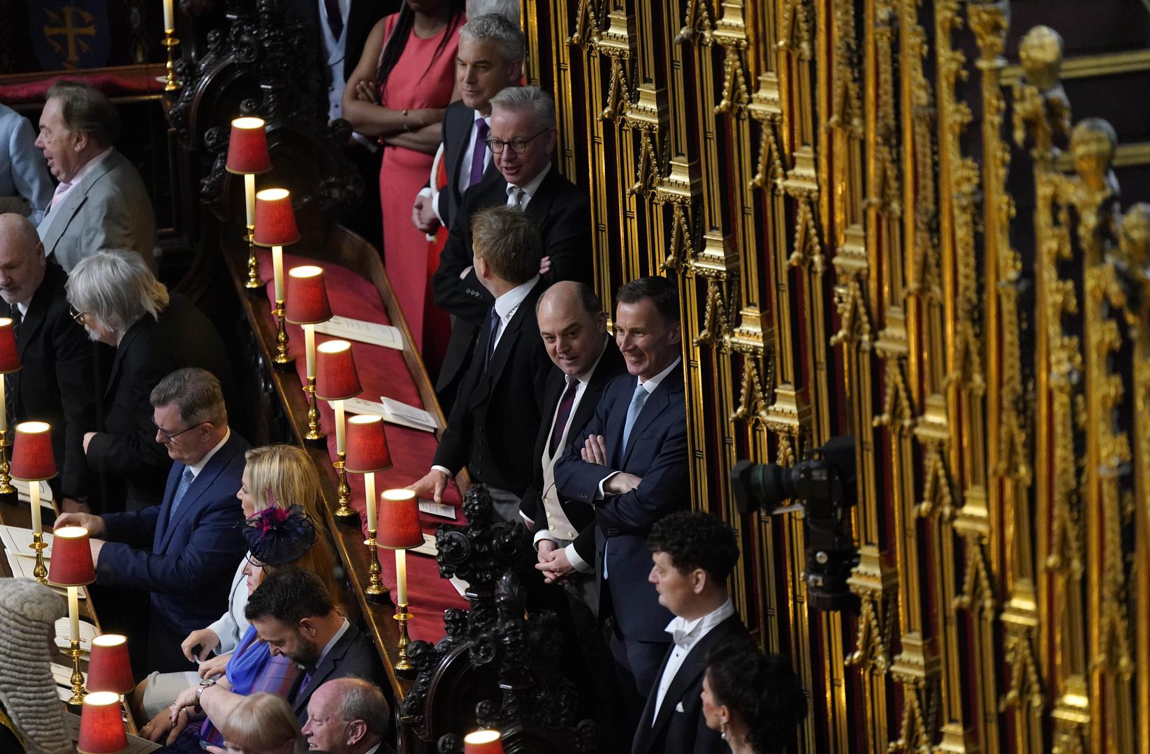 Health Secretary Steve Barclay, Levelling Up Secretary Michael Gove, Energy Security and Net Zero Grant Shapps, Defence Secretary Ben Wallace and Chancellor of the Exchequer Jeremy Hunt at the coronation of King Charles III and Queen Camilla at Westminster Abbey, London. Picture date: Saturday May 6, 2023. Photo: Andrew Matthews/PRESS ASSOCIATION