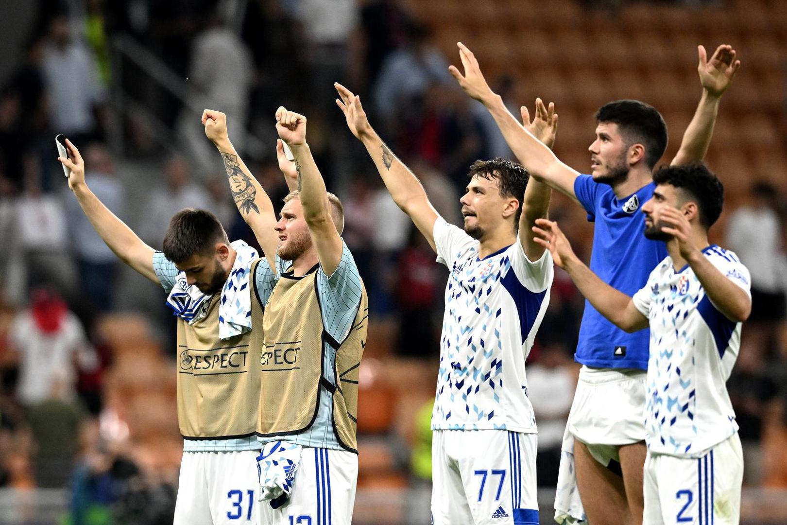 14.09.2022., stadion San Siro, Milano - UEFA Liga prvaka, 2. kolo, skupina E, AC Milan - GNK Dinamo. Dario Spikic, Dino Peric,  Photo: Marko Lukunic/PIXSELL