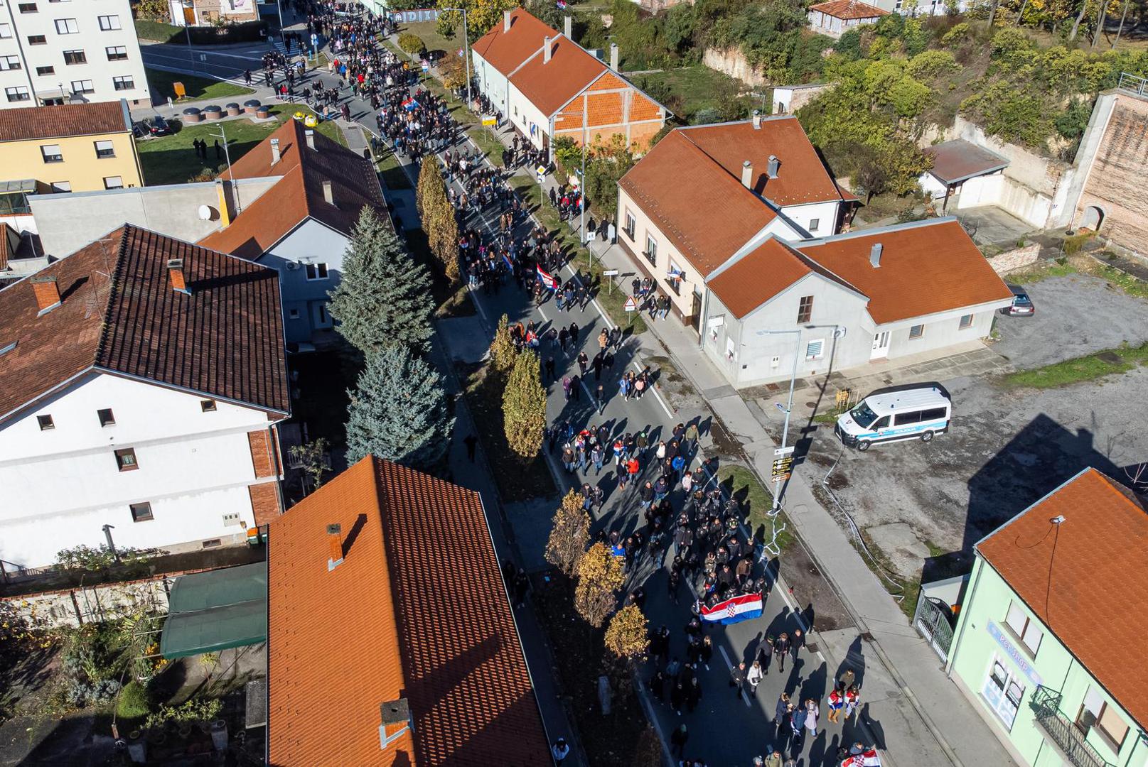 Hodajući gradskim ulicama i trgovima domoljubi su ponajviše ogrnuti hrvatskim zastavama, a sudionici kolone nose i više od deset metara dugačke zastave Republike Hrvatske s natpisom Vukovar te zastave Hrvatskih obrambenih snaga (HOS), čiji pripadnici predvode ovogodišnju kolonu sjećanja. Hina