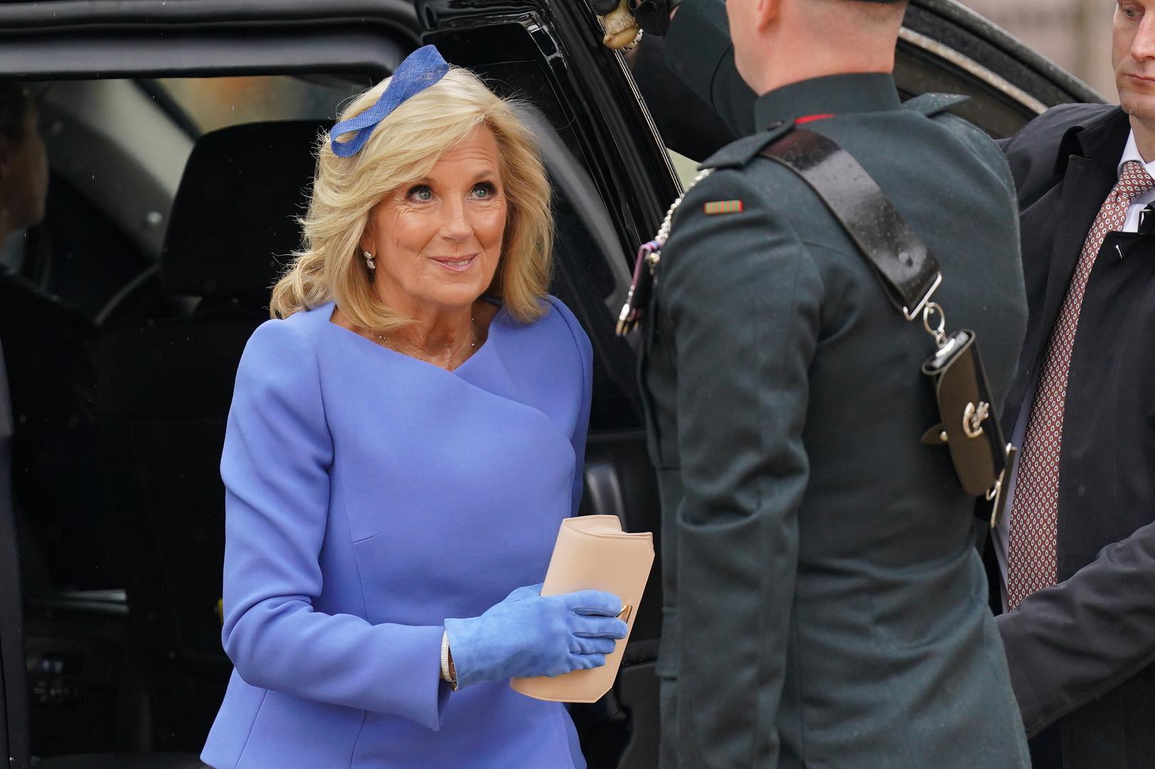 First Lady of the United States, Dr Jill Biden arriving ahead of the coronation ceremony of King Charles III and Queen Camilla at Westminster Abbey, central London. Picture date: Saturday May 6, 2023. Photo: Jacob King/PRESS ASSOCIATION