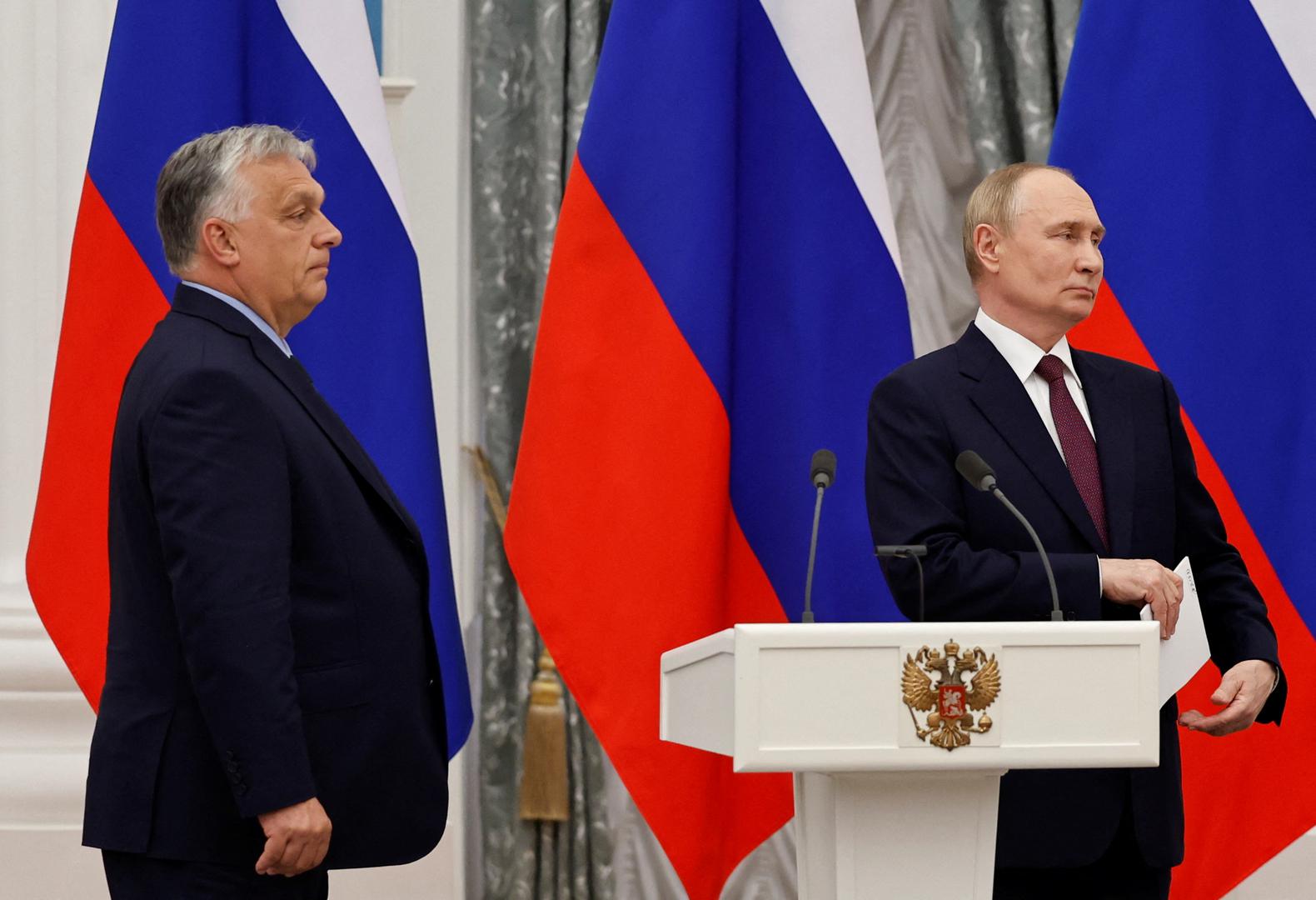 Hungary's Prime Minister Viktor Orban and Russia's President Vladimir Putin attend a press conference following their meeting in Moscow, Russia July 5, 2024. REUTERS/Evgenia Novozhenina Photo: EVGENIA NOVOZHENINA/REUTERS