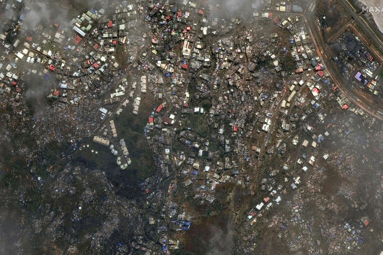 A satellite image shows Mamoudzou after the Cyclone Chido swept through Mayotte