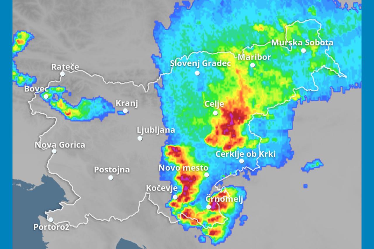 Radarska snimka nevremena u Sloveniji