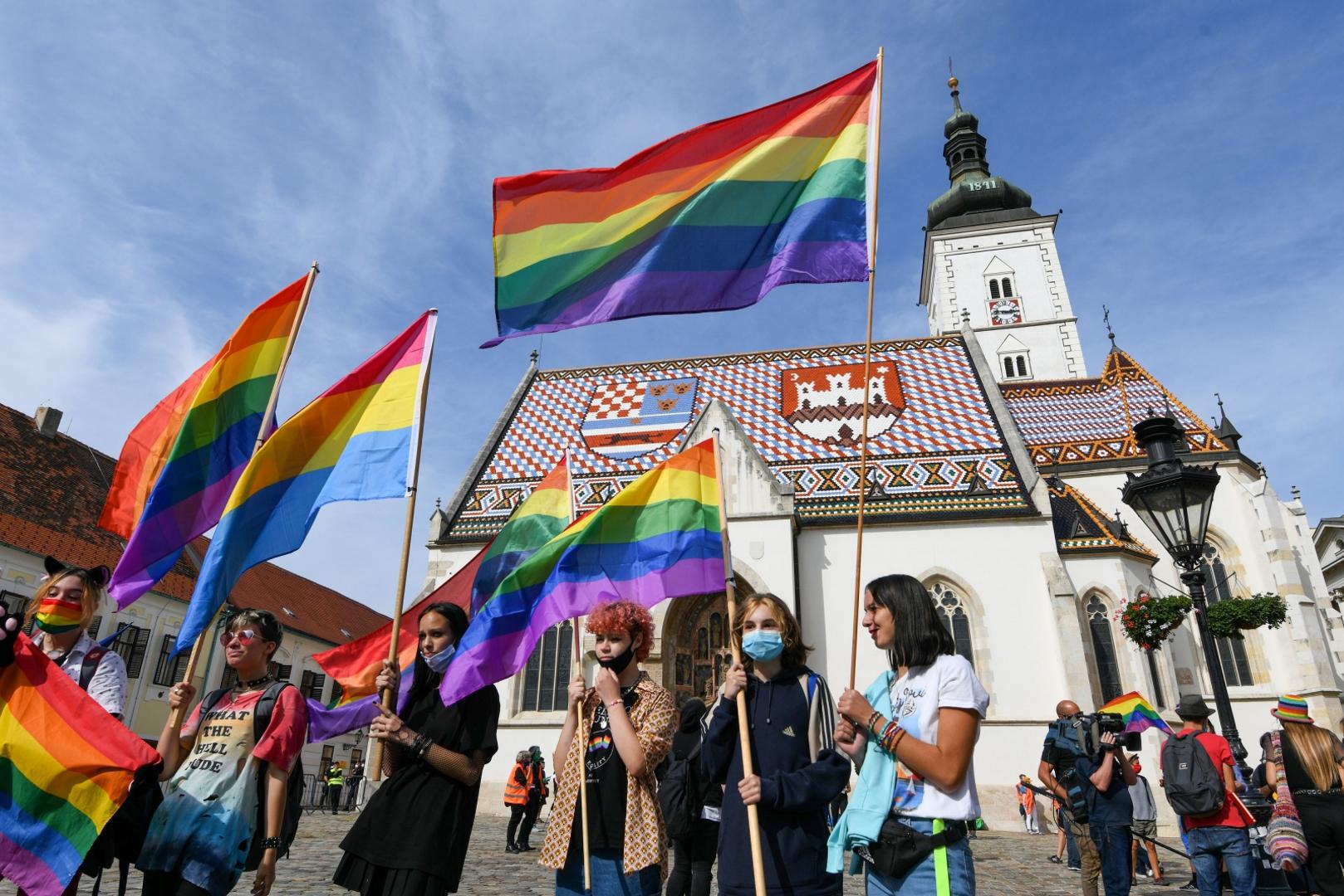 19.09.2020., Zagreb - 19. Povorka ponosa LGBTIQ osoba i obitelji Zagreb Pride 2020 pod sloganom "Sloboda unutar i izvan cetiri zida". Povorka je po prvi puta krenula s Trga svetog Marka. Photo: Josip Regovic/PIXSELL