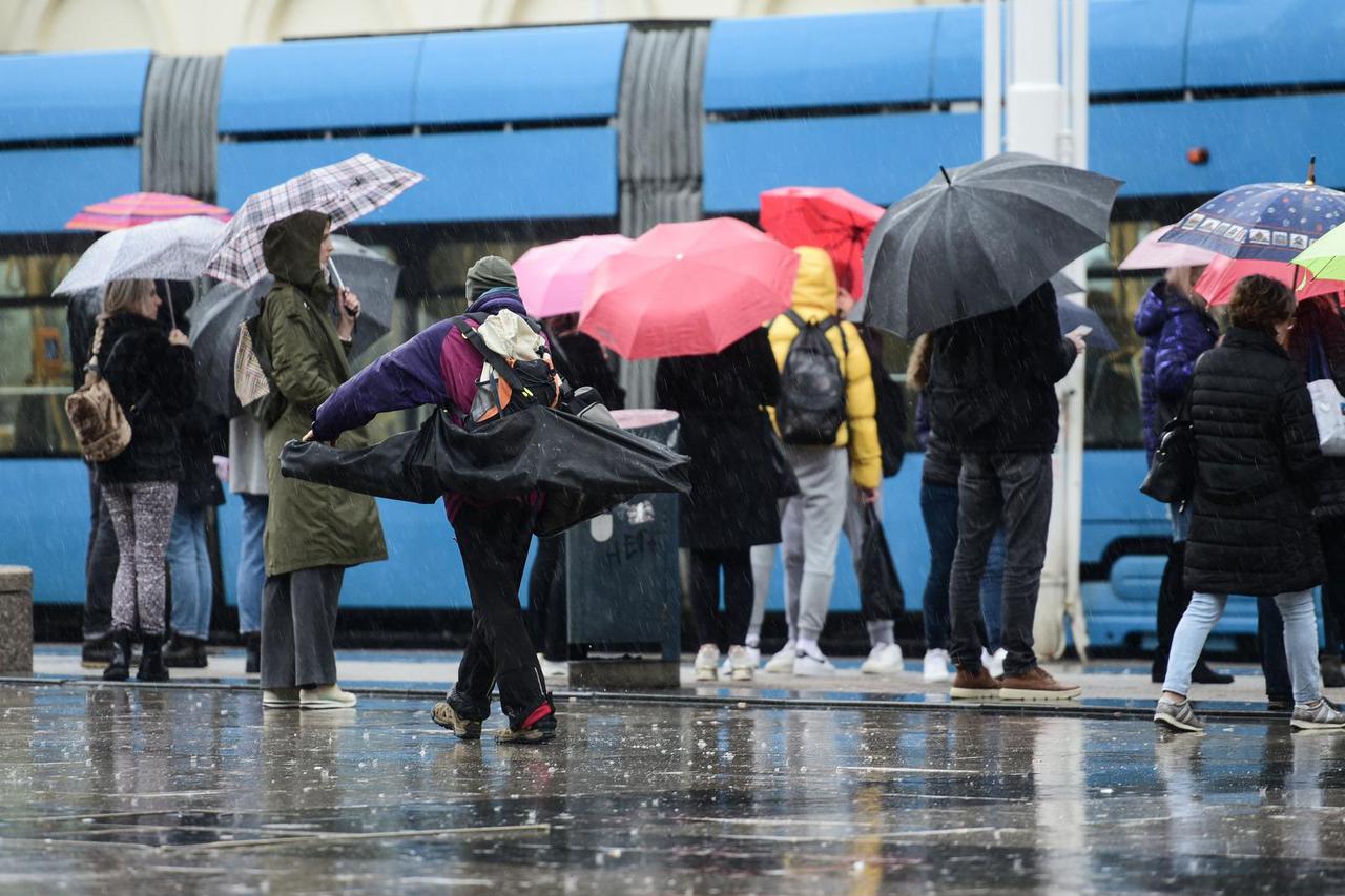 Kišno vrijeme u centru Zagreba