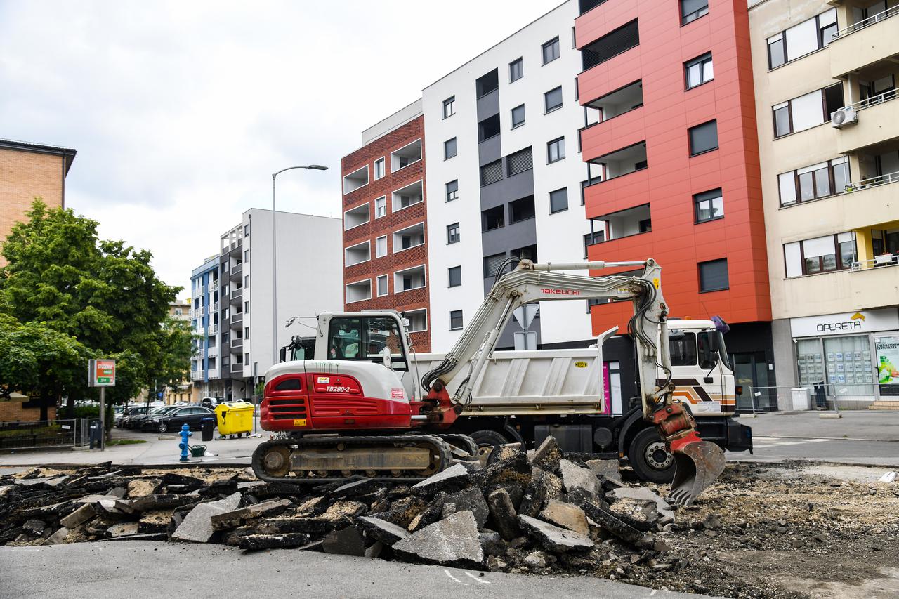 Zagreb: Radovi kod kružnog toka Nova cesta - Kranjčevićeva - Božidara Adžije