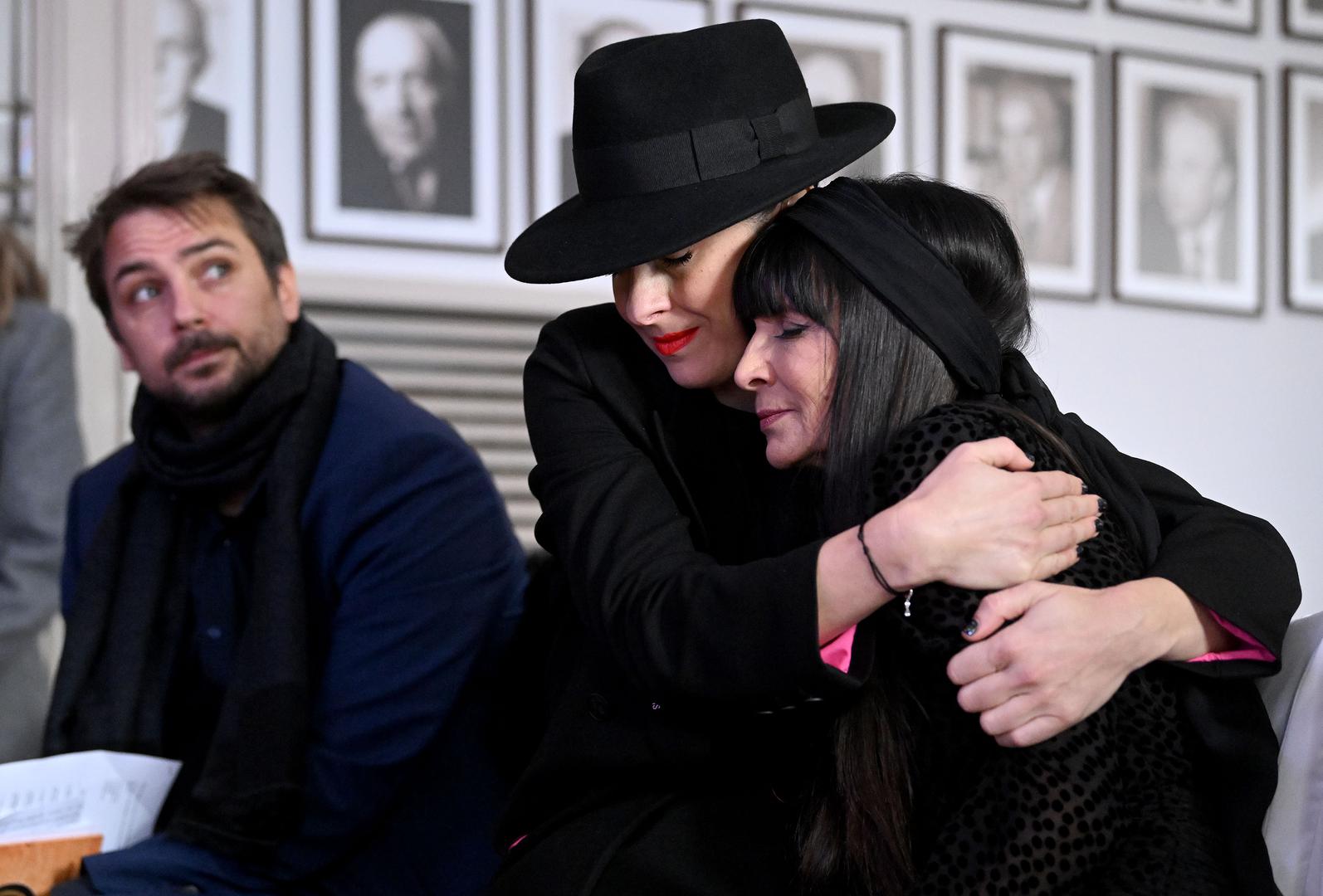 05.01.2024., Zagreb - Komemoracija za pokojnog Juricu Popovica odrzala se u Klubu knjizevnika. Niko Kranjcar, Zrinka Cvitesic, Matija Vuica Photo: Marko Lukunic/PIXSELL