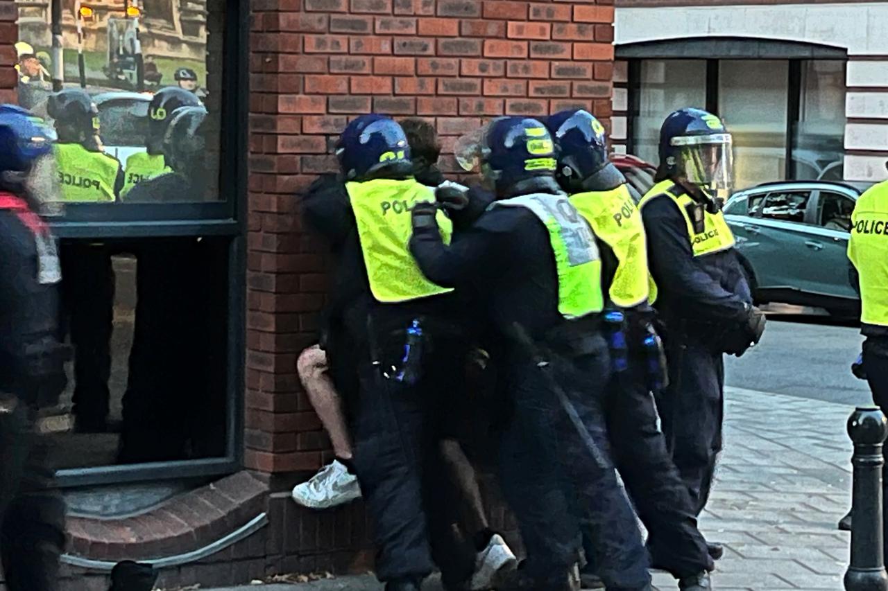 Protest against illegal immigration, in Liverpool