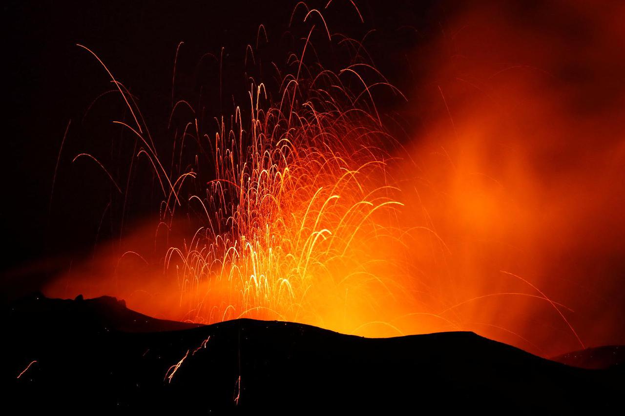 The Cumbre Vieja volcano continues to expel lava and ash as seen from El Paso