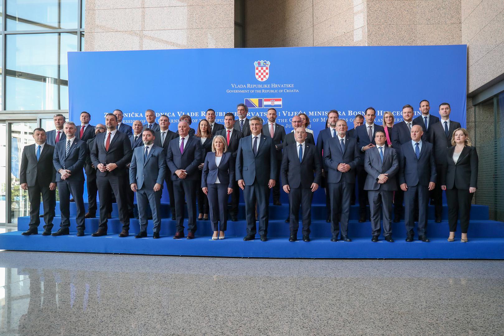 20.06.2023., Zagreb - Zajednicka sjednica Vlade Republike Hrvatske i Vijeca ministara Bosne i Hercegovine odrzana je u Nacionalnoj i sveucilisnoj knjiznici. Photo: Matija Habljak/PIXSELL