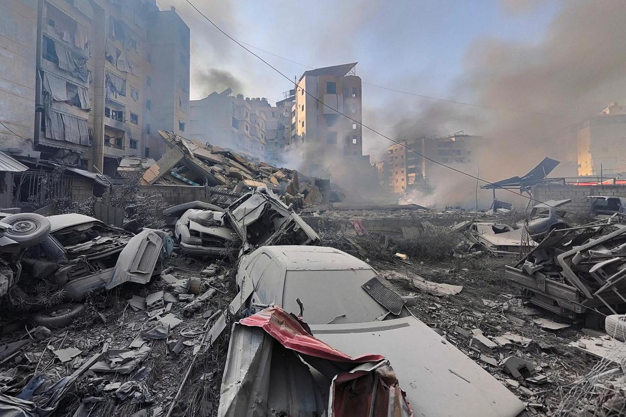 Aftermath of Israeli strikes on Beirut's southern suburbs