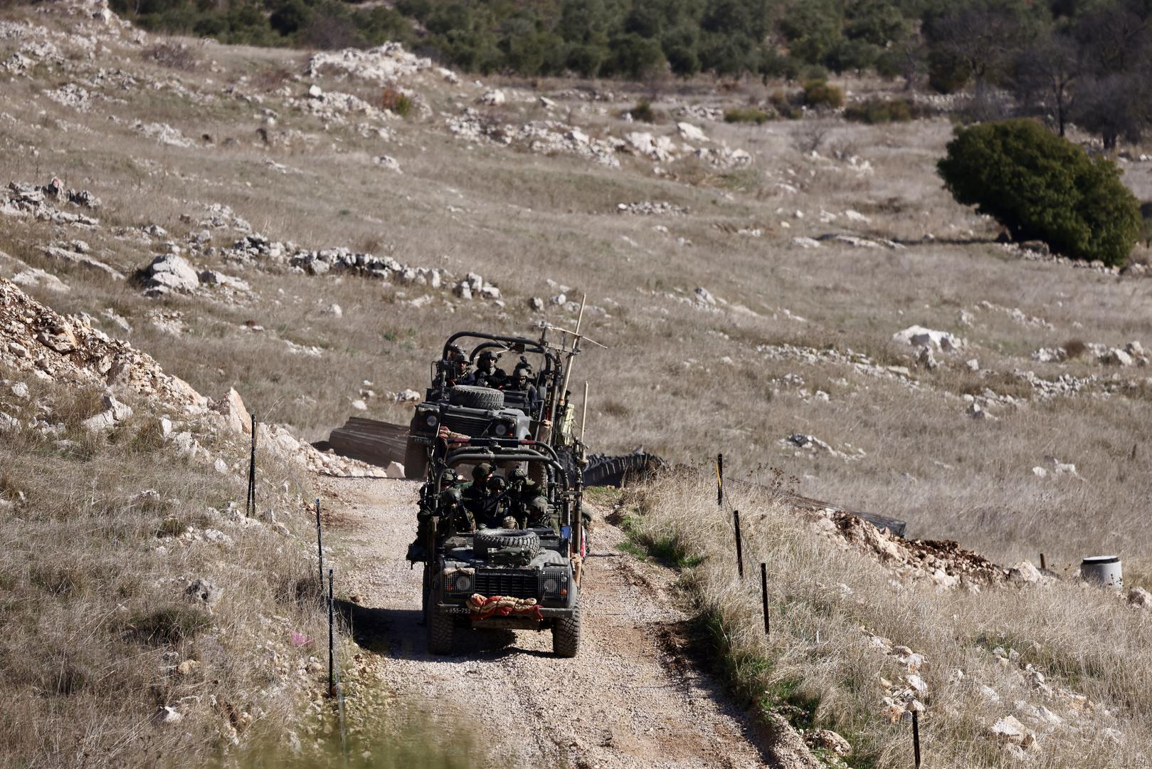 (241209) -- GOLAN HEIGHTS, Dec. 9, 2024 (Xinhua) -- Israeli troops are seen near the buffer zone in the Golan Heights, on Dec. 9, 2024. The Israeli army has seized control of areas near the border and struck strategic weapons in Syria as of Monday, according to Syrian and Israeli sources. (Photo by Jamal Awad/Xinhua) Photo: Jamal Awad/XINHUA